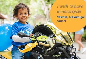 Photo of wish child Yasmin from Portugal on the day her wish was granted