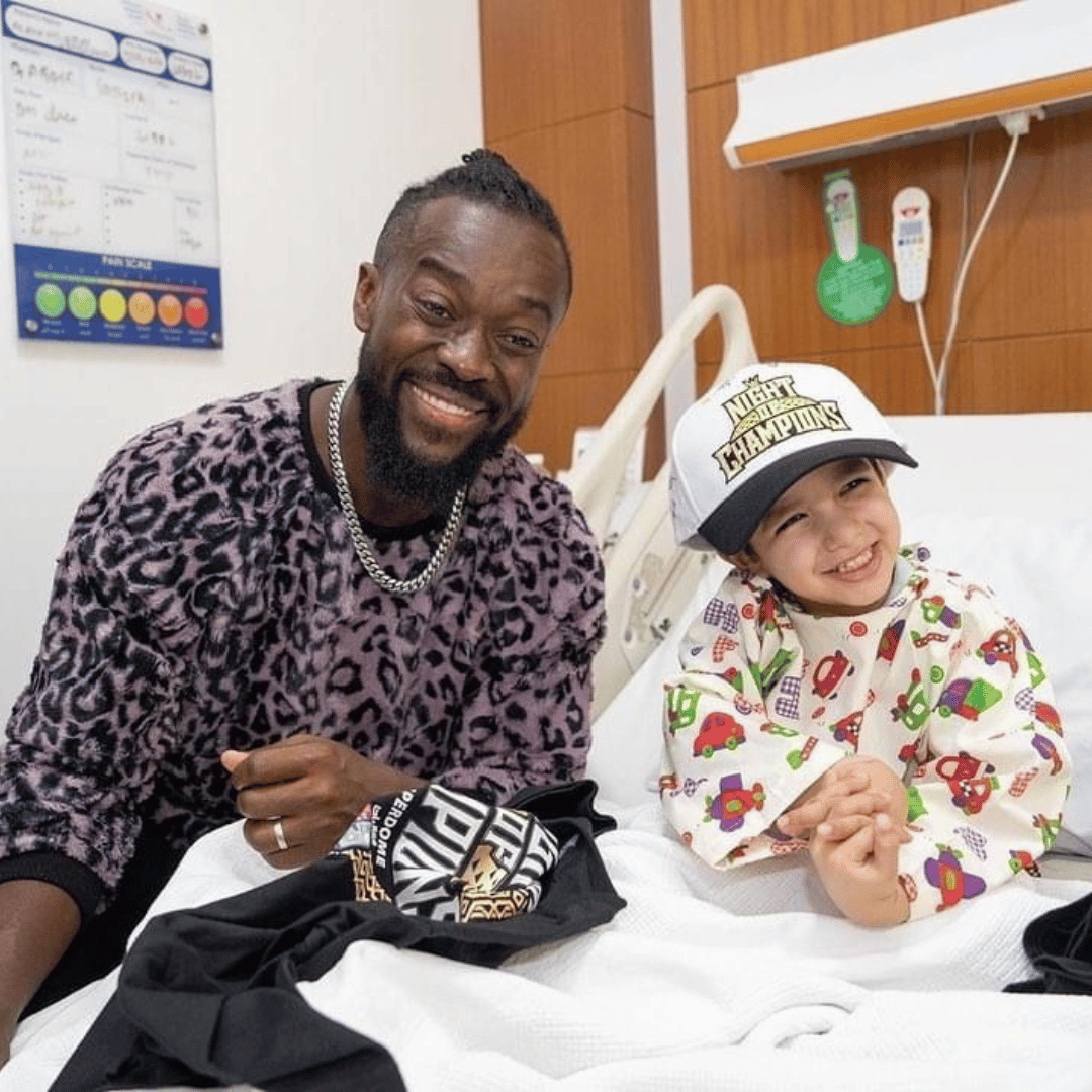 A wish child meeting his favourite celebrity