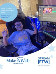 A banner entitled "Stream for the Wishes" with a white background