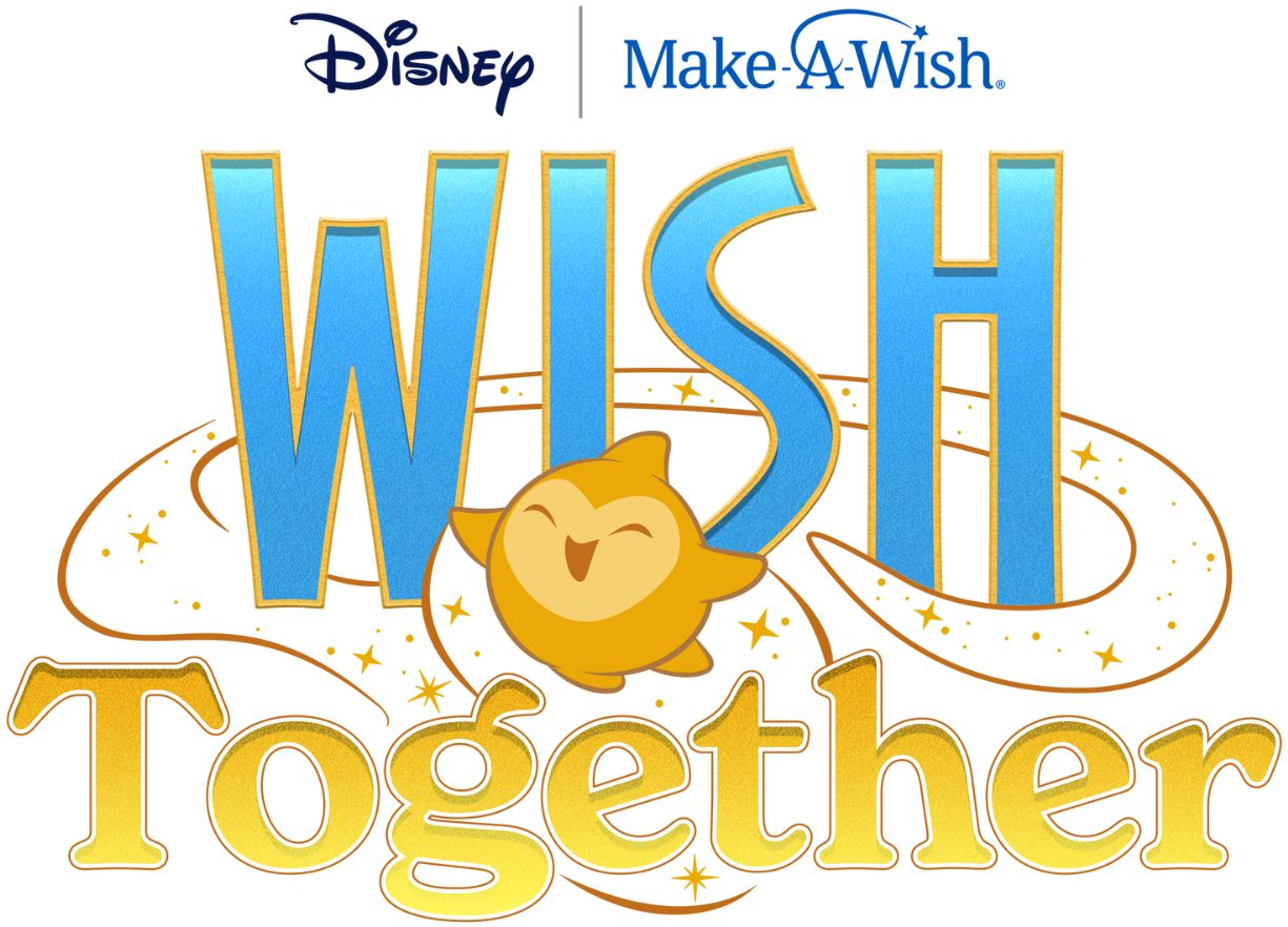 Wish Together text lock up with Disney and MAke-A-Wish logos