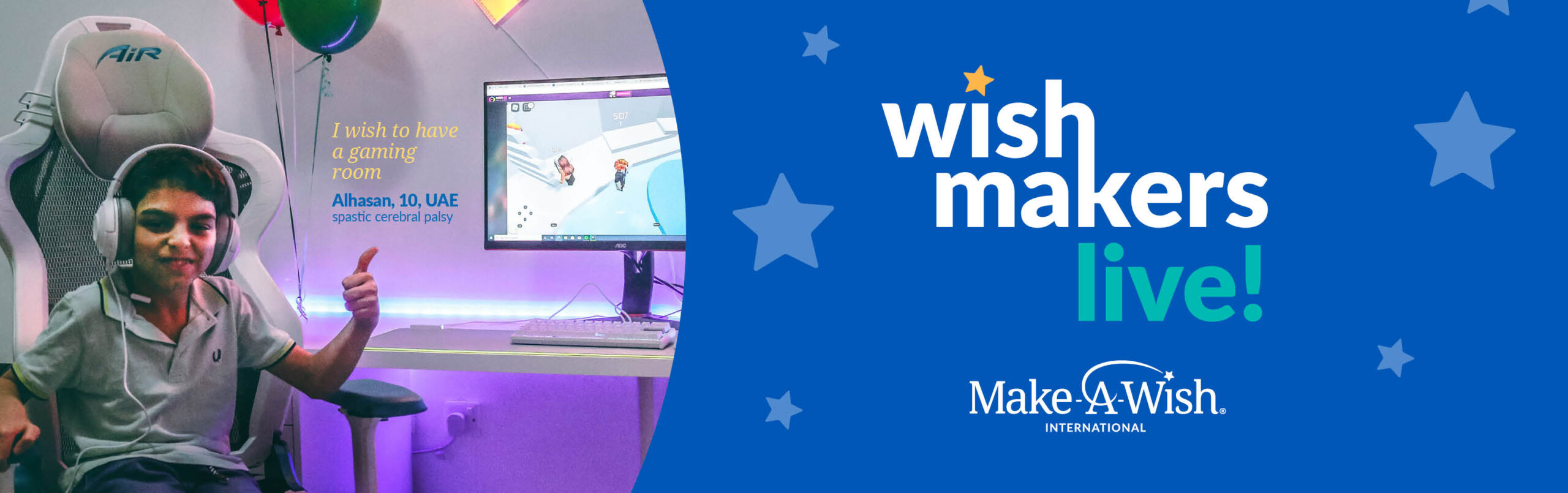 Streaming For The Wishes web landing page header