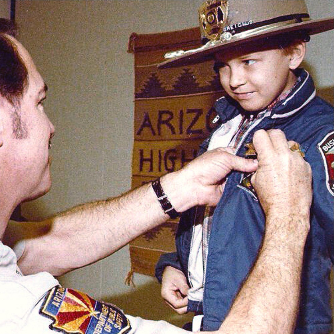 Chris receiving badge