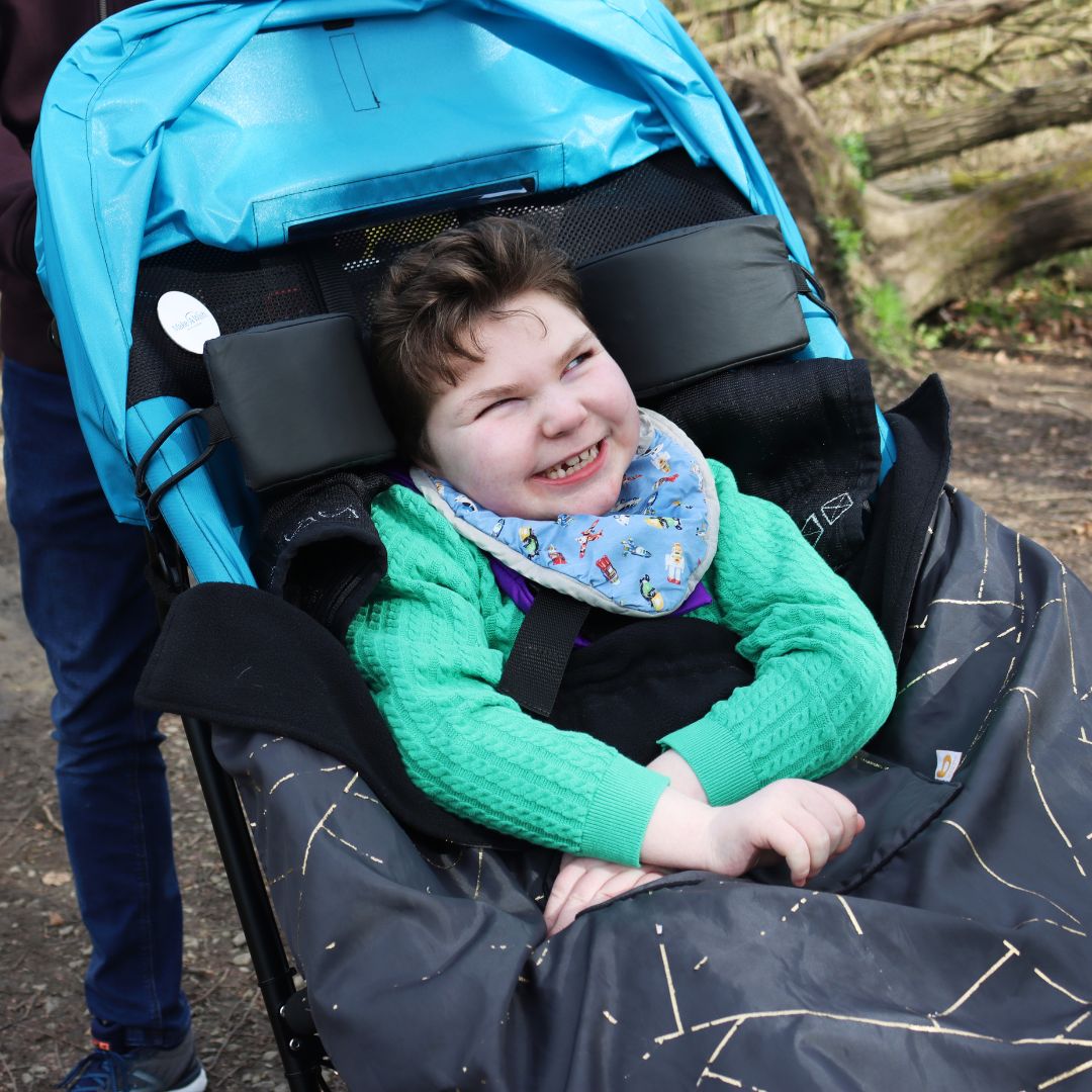 Wish child Zachariah in his off-road buggy