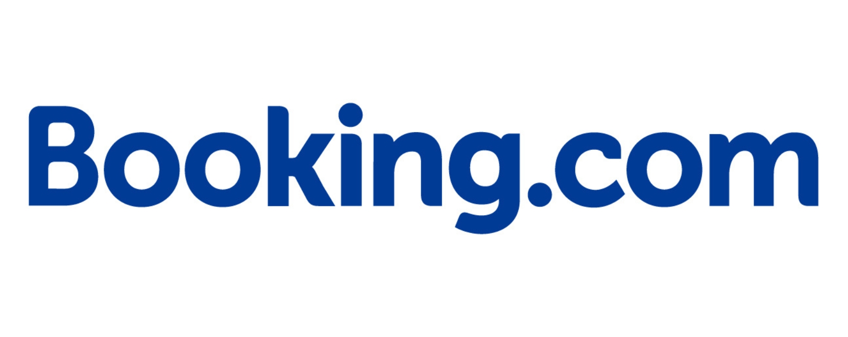 The image shows the Booking.com logo with the company name in bold, blue letters on a white background.
